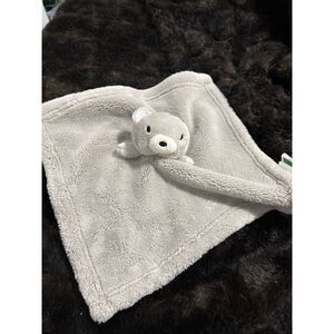 Thro Jojo Grey Teddy Bear Baby Blanket Fleece Security Lovey 14" RN # 100470 Toy